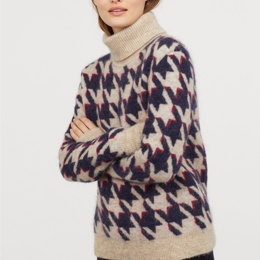 H&M Studio Mohair Houndstooth Sweater S